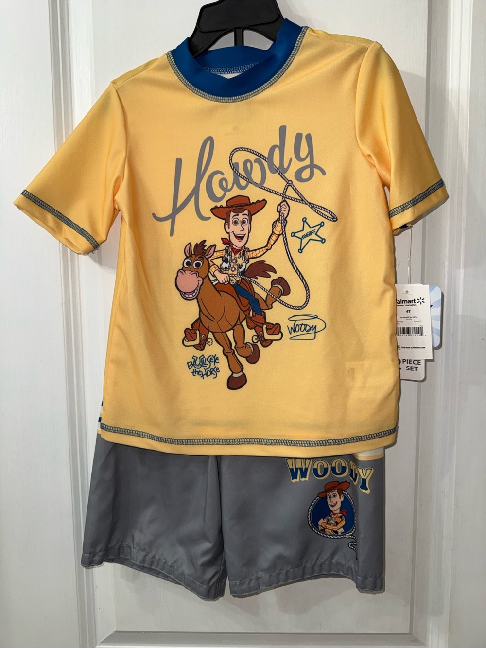 Toy Story Woody and Bullseye Rash Guard and Swim Trunk